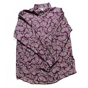 CINCH Men’s Large Paisley Button Up Shirt Purple Western Long Sleeve Cowboy